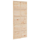 Barn Door 90x208 cm Solid Wood Pine - Front View