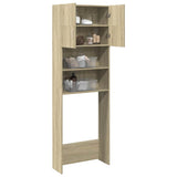 Washing Machine Cabinet Sonoma Oak 64x25.5x190 cm Engineered Wood - Front View