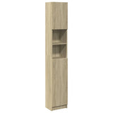 Bathroom Cabinet Sonoma Oak 32x25.5x190 cm Engineered Wood - Front View