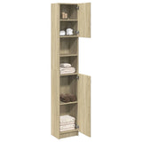 Bathroom Cabinet Sonoma Oak 32x25.5x190 cm Engineered Wood - Side View