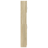 Bathroom Cabinet Sonoma Oak 32x25.5x190 cm Engineered Wood - 45-Degree Angle