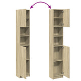 Bathroom Cabinet Sonoma Oak 32x25.5x190 cm Engineered Wood - Close-Up Angle