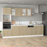 Microwave Cabinet Lyon Sonoma Oak 60x57x207 cm Engineered Wood - Side View