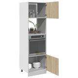 Microwave Cabinet Lyon Sonoma Oak 60x57x207 cm Engineered Wood - Top-Down View
