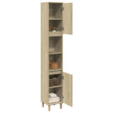 Bathroom Cabinet Sonoma Oak 30x30x190 cm Engineered Wood - Side View