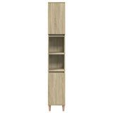 Bathroom Cabinet Sonoma Oak 30x30x190 cm Engineered Wood - Top-Down View