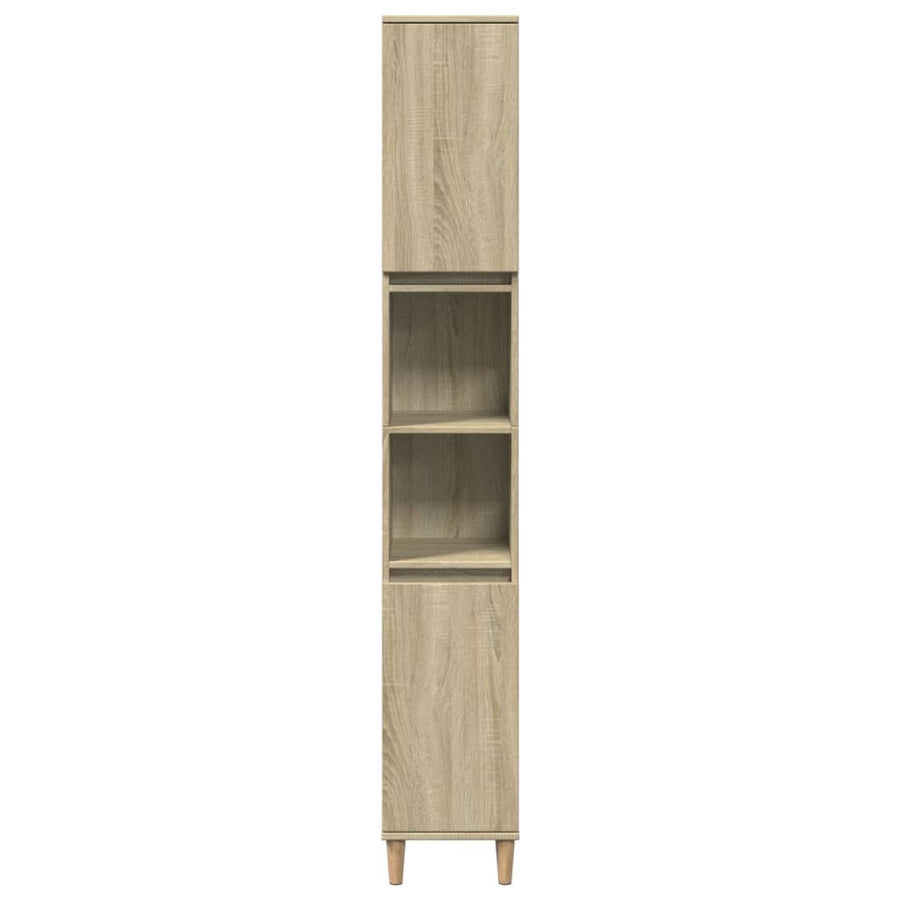 Bathroom Cabinet Sonoma Oak 30x30x190 cm Engineered Wood