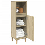 Bathroom Cabinet Sonoma Oak 30x30x100 cm Engineered Wood - Side View