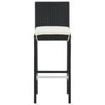 3 Piece Garden Bar Set Black Solid Wood Acacia and Poly Rattan
