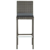 3 Piece Garden Bar Set Grey Solid Wood Acacia and Poly Rattan