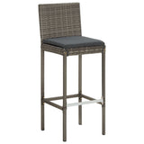 5 Piece Garden Bar Set Grey Solid Wood Acacia and Poly Rattan - Top-Down View