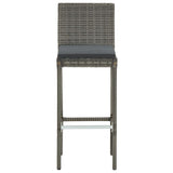 5 Piece Garden Bar Set Grey Solid Wood Acacia and Poly Rattan