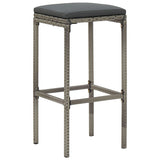 3 Piece Garden Bar Set Grey Solid Wood Acacia and Poly Rattan - Top-Down View
