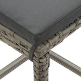3 Piece Garden Bar Set Grey Solid Wood Acacia and Poly Rattan - Extra Image