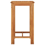5 Piece Garden Bar Set Brown Solid Wood Acacia and Poly Rattan - Close-Up Angle