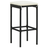 5 Piece Garden Bar Set Black Solid Wood Acacia and Poly Rattan - Top-Down View