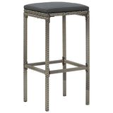 5 Piece Garden Bar Set Grey Solid Wood Acacia and Poly Rattan - Top-Down View