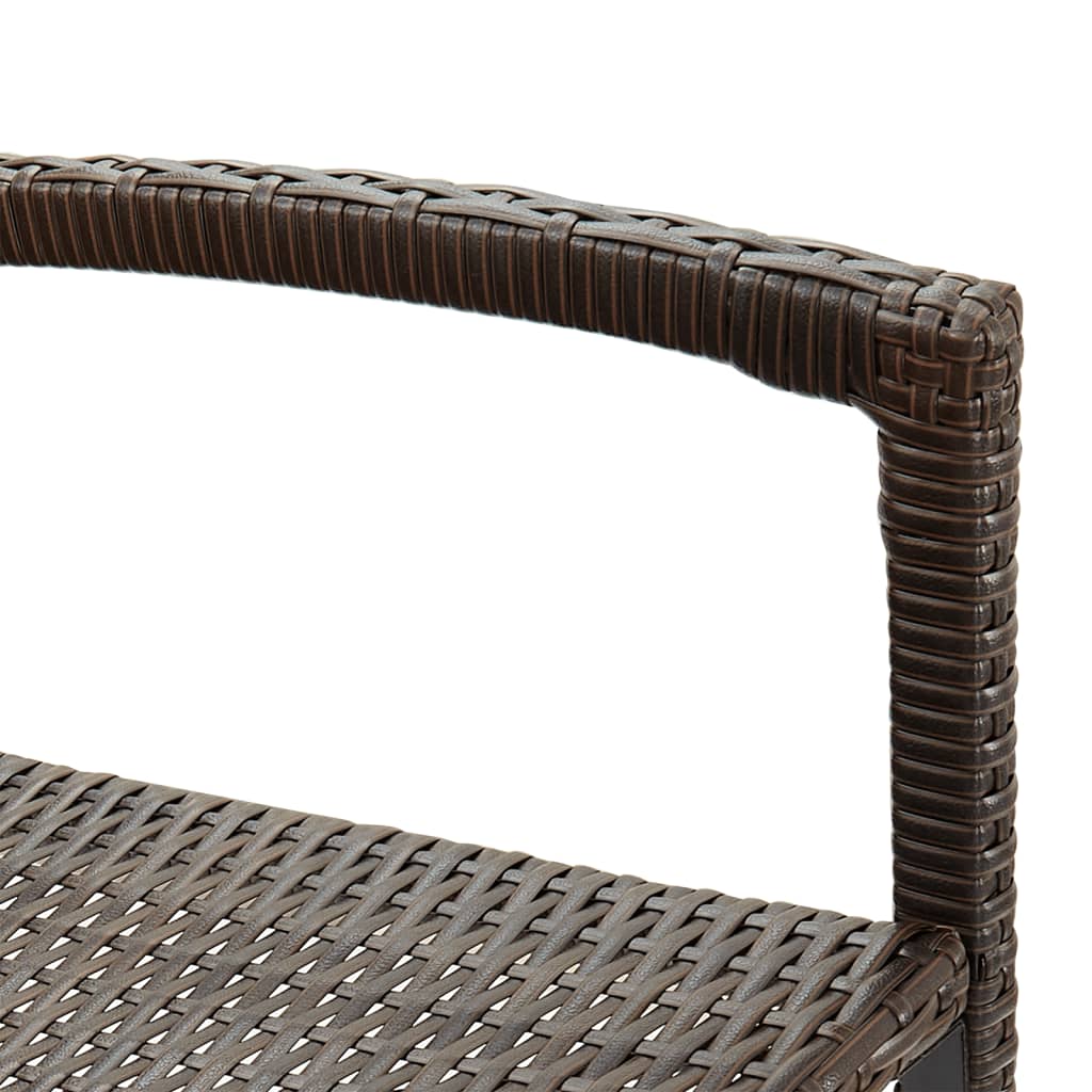 3 Piece Garden Bar Set Brown Solid Wood Acacia and Poly Rattan