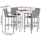 5 Piece Garden Bar Set Brown Solid Wood Acacia and Poly Rattan - Extra Image