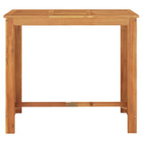 5 Piece Garden Bar Set Black Solid Wood Acacia and Poly Rattan - Close-Up Angle