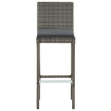 5 Piece Garden Bar Set Grey Solid Wood Acacia and Poly Rattan - Rear View