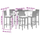 7 Piece Garden Bar Set Black Solid Wood Acacia and Poly Rattan - Extra Image