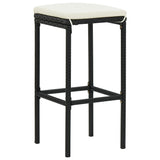 5 Piece Garden Bar Set Black Solid Wood Acacia and Poly Rattan - Top-Down View
