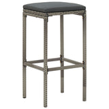 5 Piece Garden Bar Set Grey Solid Wood Acacia and Poly Rattan - Top-Down View