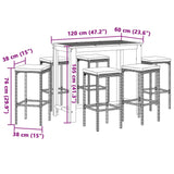 7 Piece Garden Bar Set Brown Solid Wood Acacia and Poly Rattan - Extra Image