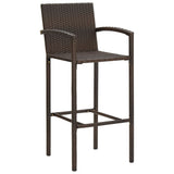 5 Piece Garden Bar Set Brown Solid Wood Acacia and Poly Rattan - Top-Down View