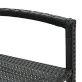 7 Piece Garden Bar Set Black Solid Wood Acacia and Poly Rattan - Extra Image