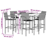 7 Piece Garden Bar Set Black Solid Wood Acacia and Poly Rattan - Extra Image