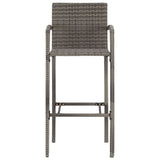 7 Piece Garden Bar Set Grey Solid Wood Acacia and Poly Rattan