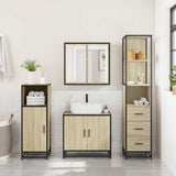 Bathroom Cabinet Sonoma Oak 35x37.5x166 cm Engineered Wood - Side View