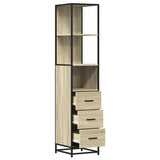 Bathroom Cabinet Sonoma Oak 35x37.5x166 cm Engineered Wood - Rear View
