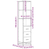 Bathroom Cabinet Sonoma Oak 35x37.5x166 cm Engineered Wood - Extra Image