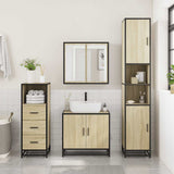 Bathroom Cabinet Sonoma Oak 35x37.5x100 cm Engineered Wood - Side View