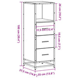 Bathroom Cabinet Sonoma Oak 35x37.5x100 cm Engineered Wood - Extra Image