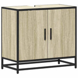 Bathroom Sink Cabinet Sonoma Oak 65x33x60 cm Engineered Wood - Front View