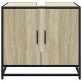 Bathroom Sink Cabinet Sonoma Oak 65x33x60 cm Engineered Wood - 45-Degree Angle