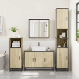 Bathroom Sink Cabinet Sonoma Oak 90x33x60 cm Engineered Wood - Side View