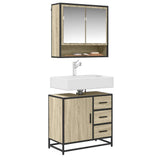 Bathroom Sink Cabinet Sonoma Oak 65x33x60 cm Engineered Wood - Front View
