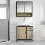 Bathroom Sink Cabinet Sonoma Oak 65x33x60 cm Engineered Wood - Side View