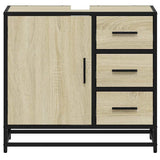 Bathroom Sink Cabinet Sonoma Oak 65x33x60 cm Engineered Wood - 45-Degree Angle