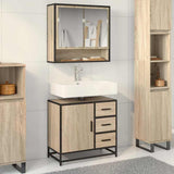 Bathroom Sink Cabinet Sonoma Oak 65x33x60 cm Engineered Wood