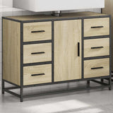 Bathroom Sink Cabinet Sonoma Oak 80x33x60 cm Engineered Wood - Side View