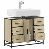 Bathroom Sink Cabinet Sonoma Oak 80x33x60 cm Engineered Wood - Top-Down View
