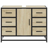 Bathroom Sink Cabinet Sonoma Oak 80x33x60 cm Engineered Wood - 45-Degree Angle