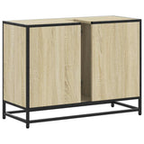 Bathroom Sink Cabinet Sonoma Oak 80x33x60 cm Engineered Wood - Close-Up Angle