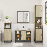 Bathroom Sink Cabinet Sonoma Oak 80x33x60 cm Engineered Wood - Side View